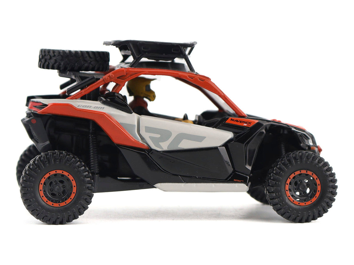 Can-Am Maverick X3 X RS Turbo RR Sand Version Chalk Gray and Magma Red with Driver Figure 1/32 Diecast Model by BRP Models LuxuryLifeWay Online Store