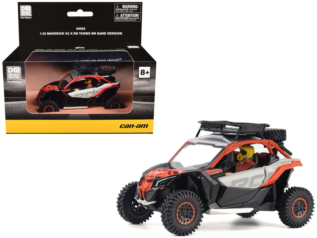 Can-Am Maverick X3 X RS Turbo RR Sand Version Chalk Gray and Magma Red with Driver Figure 1/32 Diecast Model by BRP Models LuxuryLifeWay Online Store