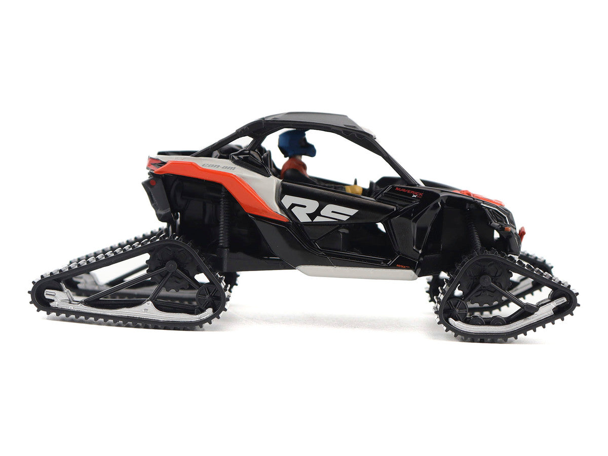 Can-Am Maverick X3 X RS Turbo RR Winter Version Chalk Gray and Magma Red with Driver Figure 1/32 Diecast Model by BRP Models LuxuryLifeWay Online Store