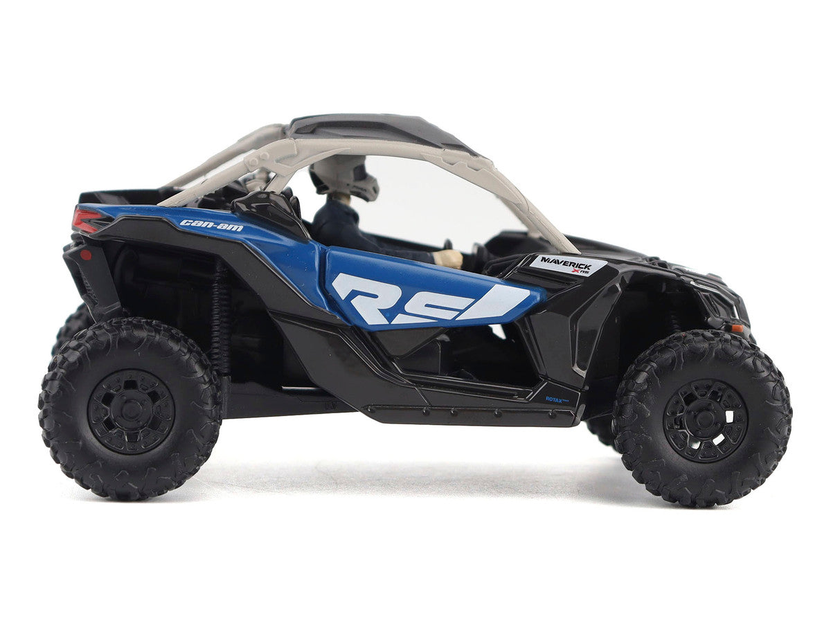 Can-Am Maverick X3 X RS Turbo RR Intense Blue and Chalk Gray with Driver Figure 1/32 Diecast Model by BRP Models LuxuryLifeWay Online Store