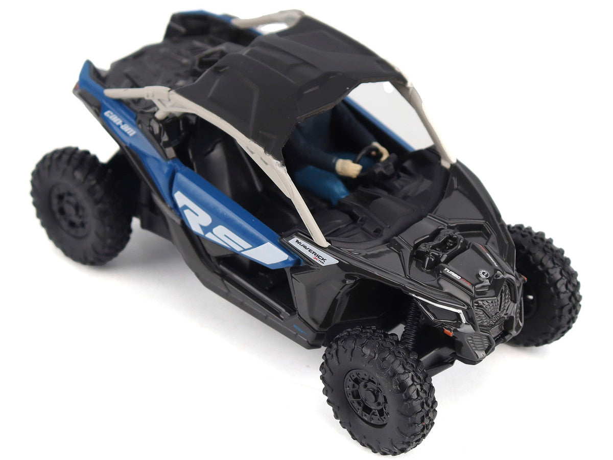 Can-Am Maverick X3 X RS Turbo RR Intense Blue and Chalk Gray with Driver Figure 1/32 Diecast Model by BRP Models LuxuryLifeWay Online Store