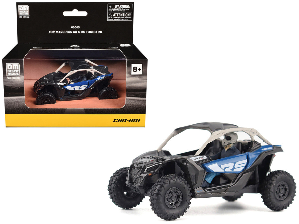 Can-Am Maverick X3 X RS Turbo RR Intense Blue and Chalk Gray with Driver Figure 1/32 Diecast Model by BRP Models LuxuryLifeWay Online Store