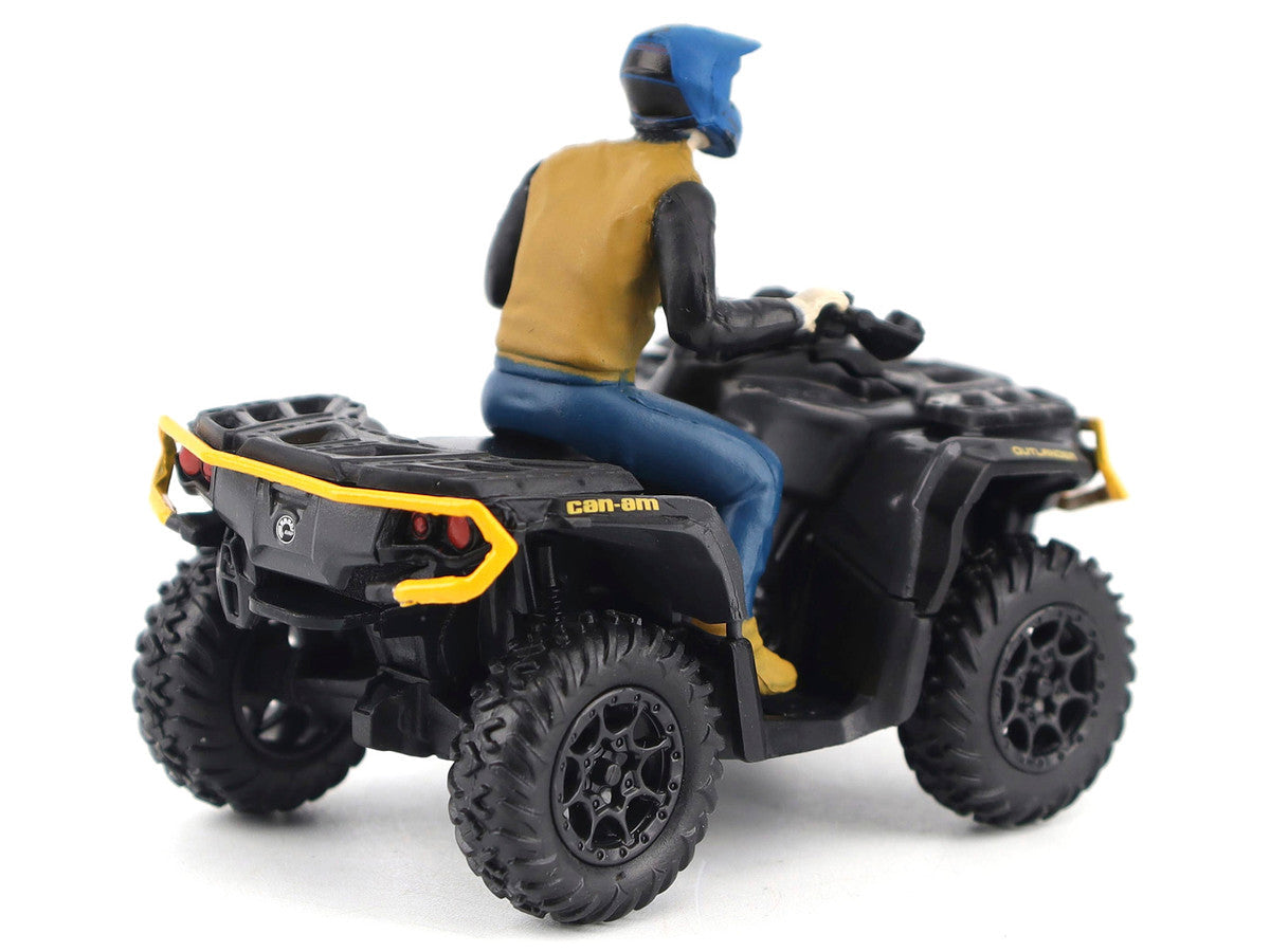 Can-Am Outlander XT-P 1000R ATV Iron Gray and Neo Yellow with Driver Figure 1/32 Diecast Model by BRP Models LuxuryLifeWay Online Store