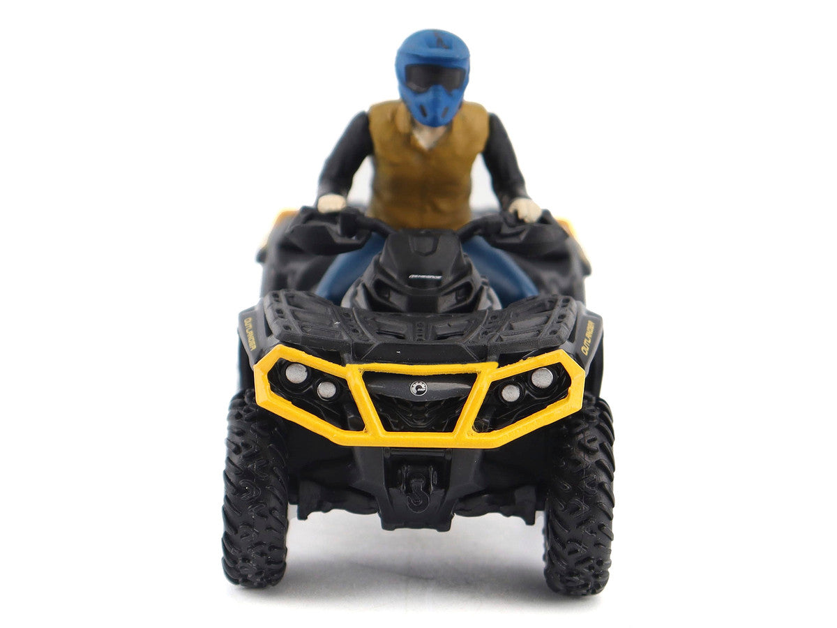 Can-Am Outlander XT-P 1000R ATV Iron Gray and Neo Yellow with Driver Figure 1/32 Diecast Model by BRP Models LuxuryLifeWay Online Store