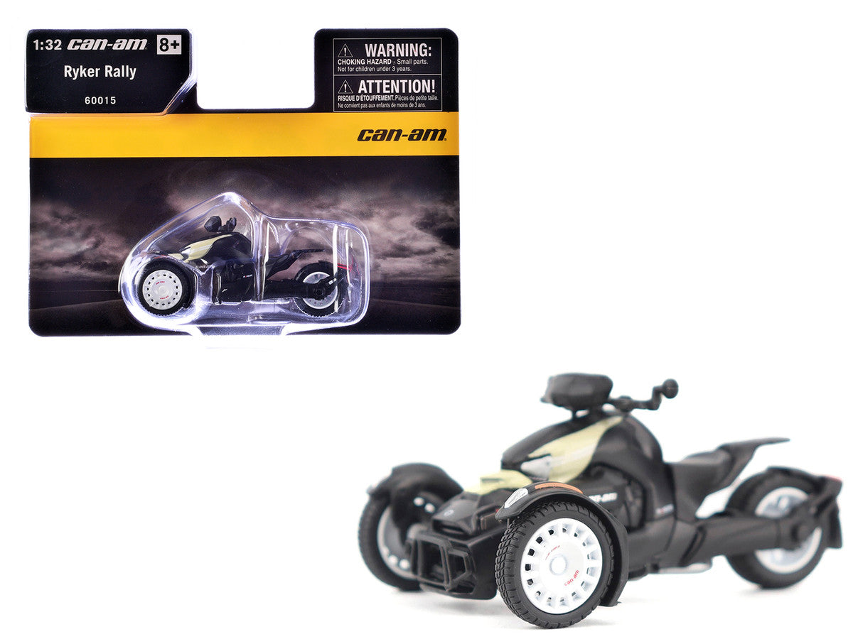 Can-Am Ryker Rally 3-Wheel Motorcycle Sand Storm and Black 1/32 Diecast Model by BRP Models LuxuryLifeWay Online Store
