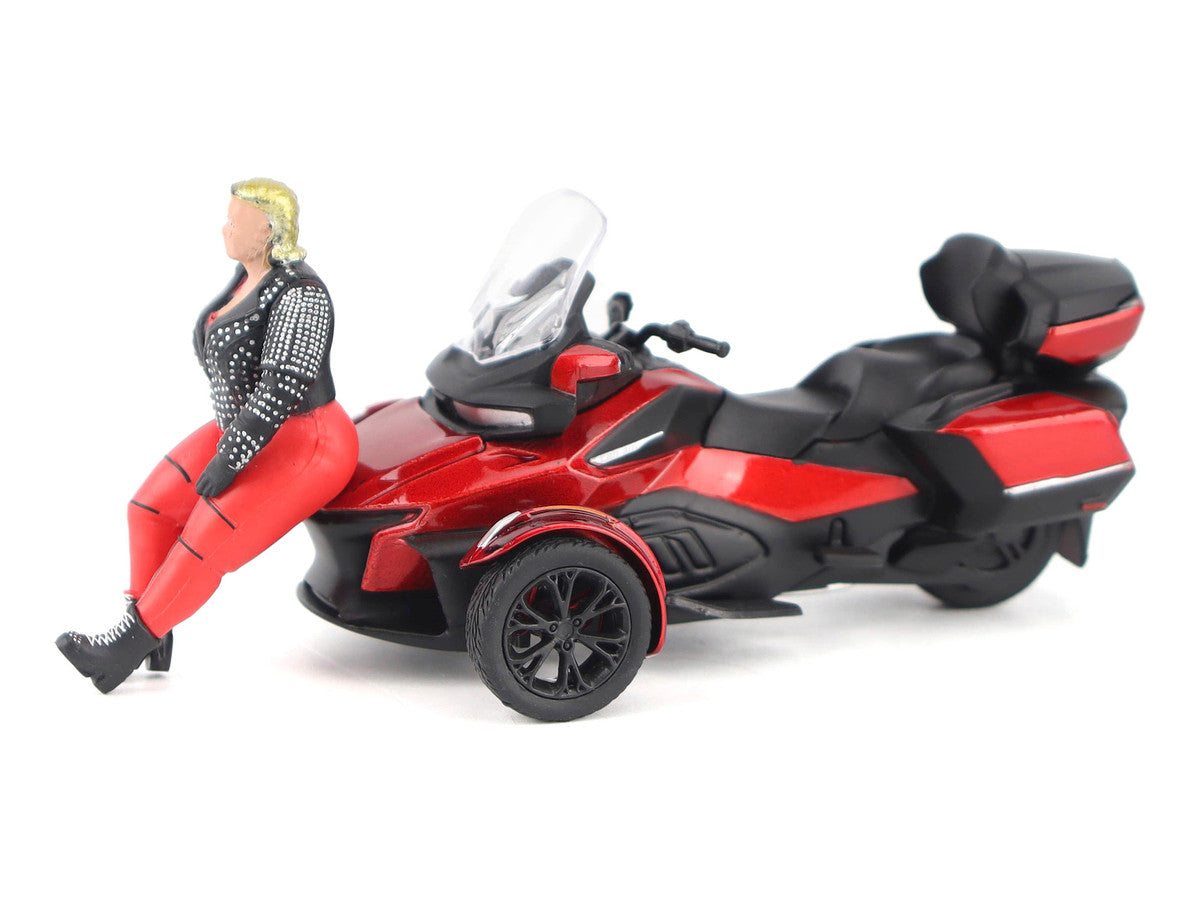 Can-Am Spyder RT Limited 3-Wheel Motorcycle Deep Marsala Red Metallic with Driver Figure 1/32 Diecast Model by BRP Models LuxuryLifeWay Online Store