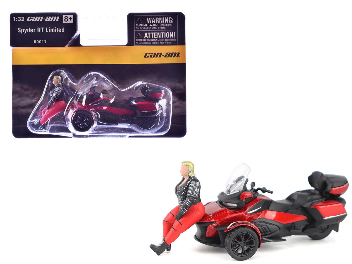 Can-Am Spyder RT Limited 3-Wheel Motorcycle Deep Marsala Red Metallic with Driver Figure 1/32 Diecast Model by BRP Models LuxuryLifeWay Online Store