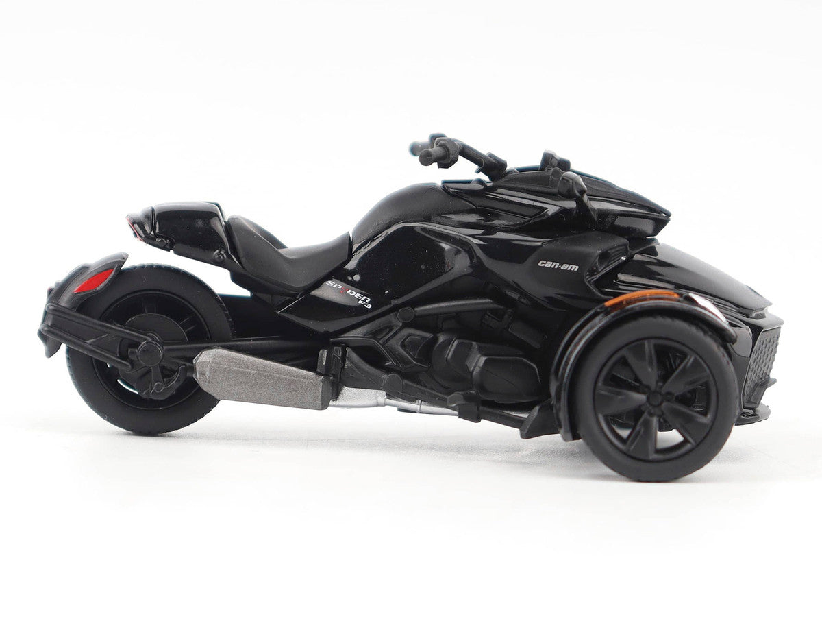 Can-Am Spyder F3 3-Wheel Motorcycle Steel Black Metallic 1/32 Diecast Model by BRP Models LuxuryLifeWay Online Store