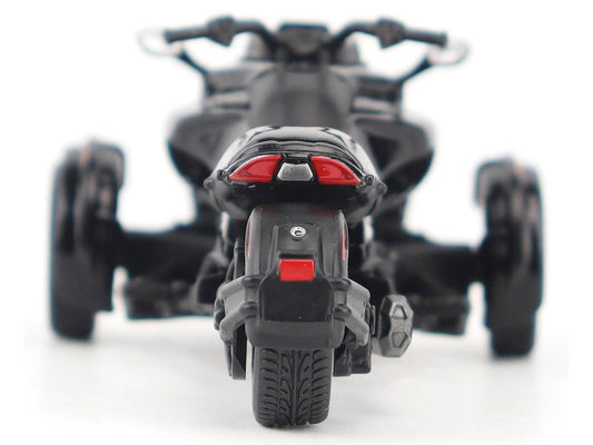 Can-Am Spyder F3 3-Wheel Motorcycle Steel Black Metallic 1/32 Diecast Model by BRP Models LuxuryLifeWay Online Store