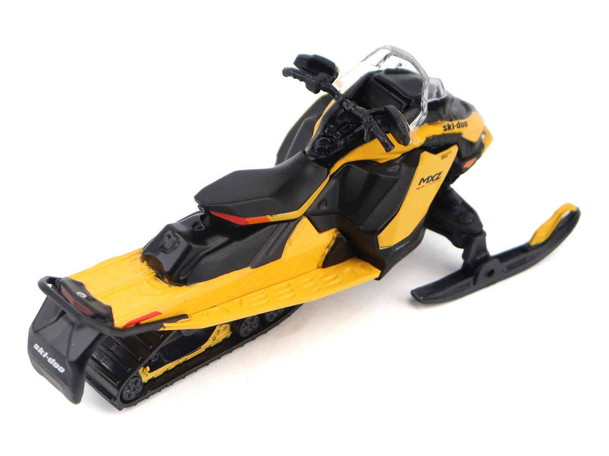 Ski-Doo MXZ Blizzard (Trail Segment) Neo Yellow and Ski-Doo MXZ 120cc (Kid's Model) Neo Yellow Set of 2 Snowmobiles 1/32 Diecast Models by BRP Models LuxuryLifeWay Online Store