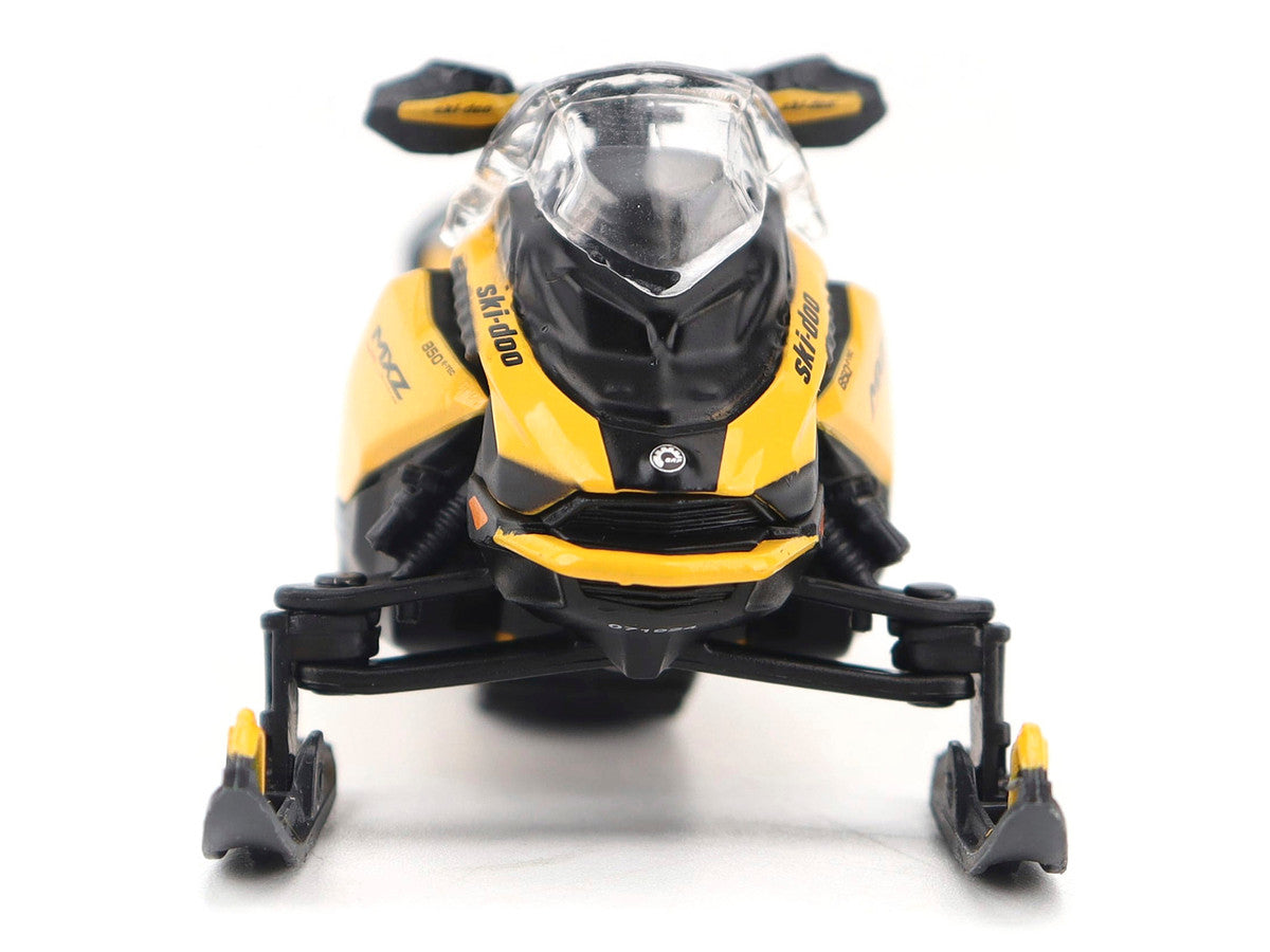 Ski-Doo MXZ Blizzard (Trail Segment) Neo Yellow and Ski-Doo MXZ 120cc (Kid's Model) Neo Yellow Set of 2 Snowmobiles 1/32 Diecast Models by BRP Models LuxuryLifeWay Online Store