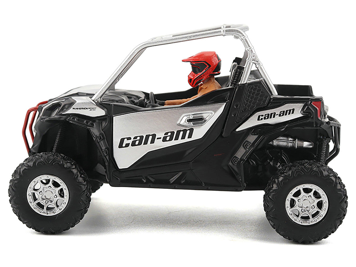 Can-Am Maverick Sport XXC 1000R Silver Metallic and Black with Driver Figure 1/32 Diecast Model by BRP Models LuxuryLifeWay Online Store