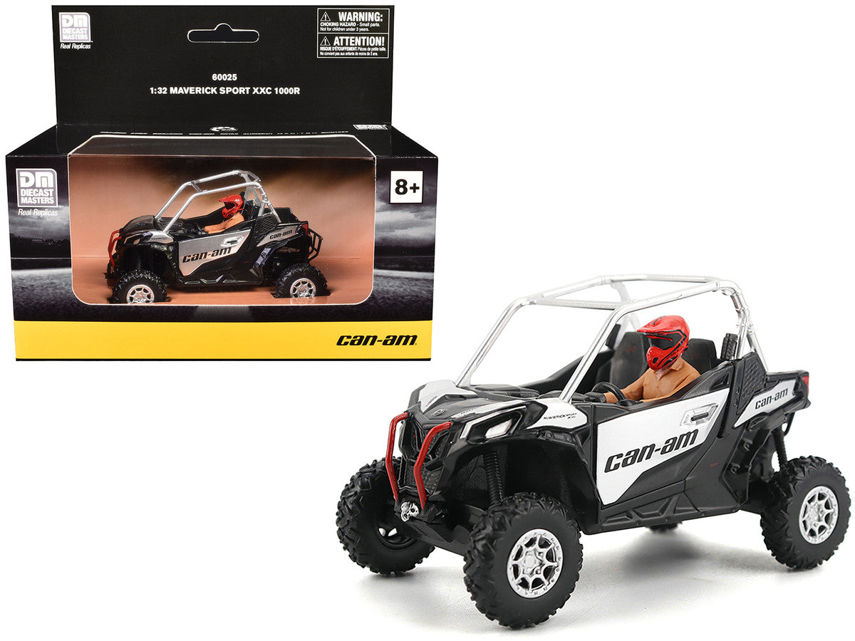 Can-Am Maverick Sport XXC 1000R Silver Metallic and Black with Driver Figure 1/32 Diecast Model by BRP Models LuxuryLifeWay Online Store