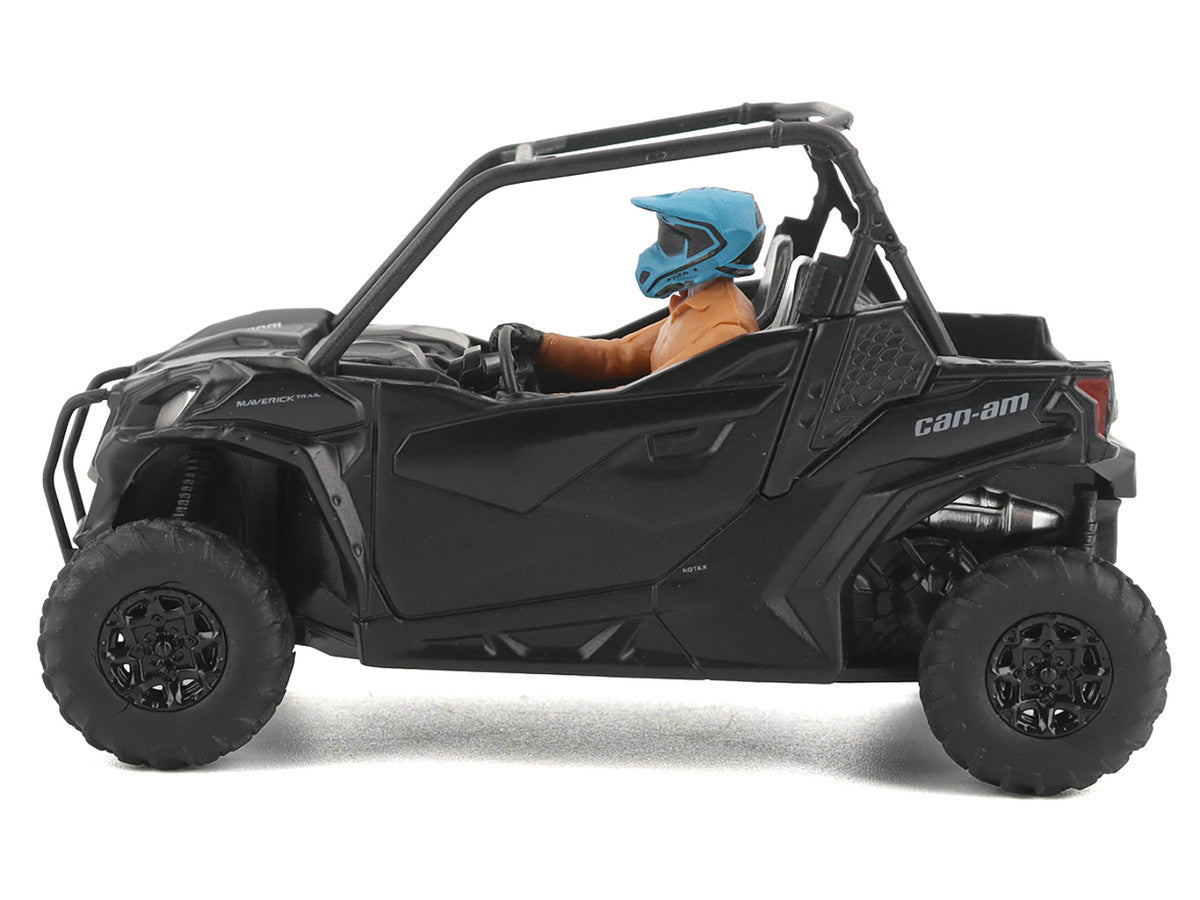 Can-Am Maverick Trail DPS 1000 Matt Black with Driver Figure 1/32 Diecast Model by BRP Models LuxuryLifeWay Online Store
