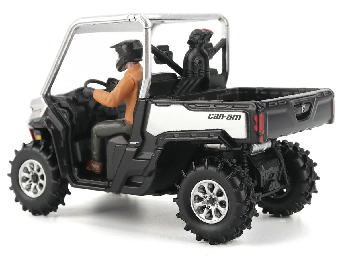 Can-Am Defender XMR Silver Metallic and Black with Driver Figure 1/32 Diecast Model by BRP Models LuxuryLifeWay Online Store