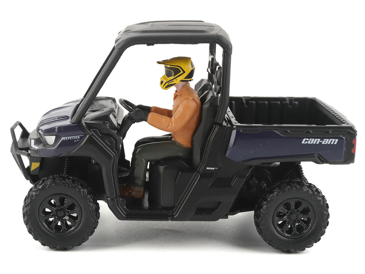 Can-Am Defender XT HD9 Navy Blue and Black with Driver Figure 1/32 Diecast Model by BRP Models LuxuryLifeWay Online Store