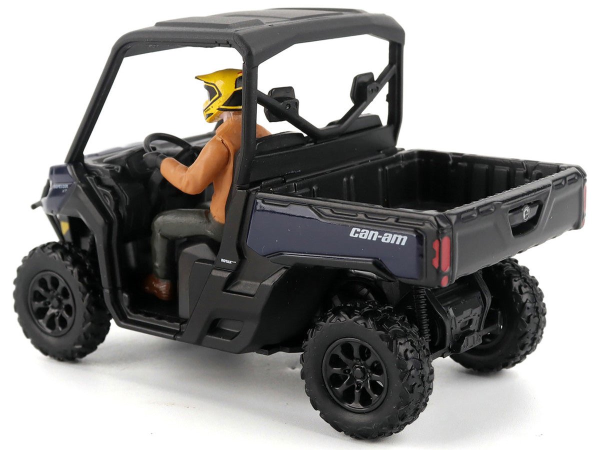 Can-Am Defender XT HD9 Navy Blue and Black with Driver Figure 1/32 Diecast Model by BRP Models LuxuryLifeWay Online Store