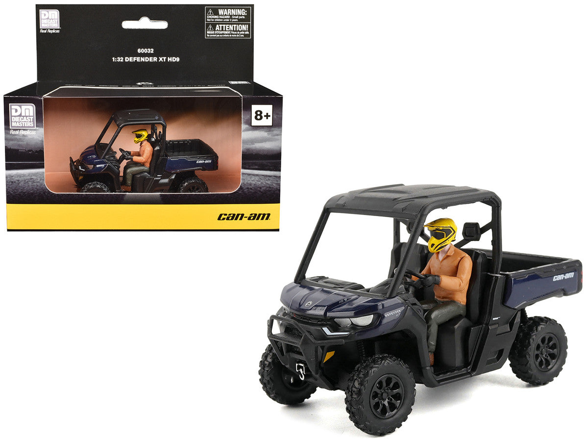 Can-Am Defender XT HD9 Navy Blue and Black with Driver Figure 1/32 Diecast Model by BRP Models LuxuryLifeWay Online Store