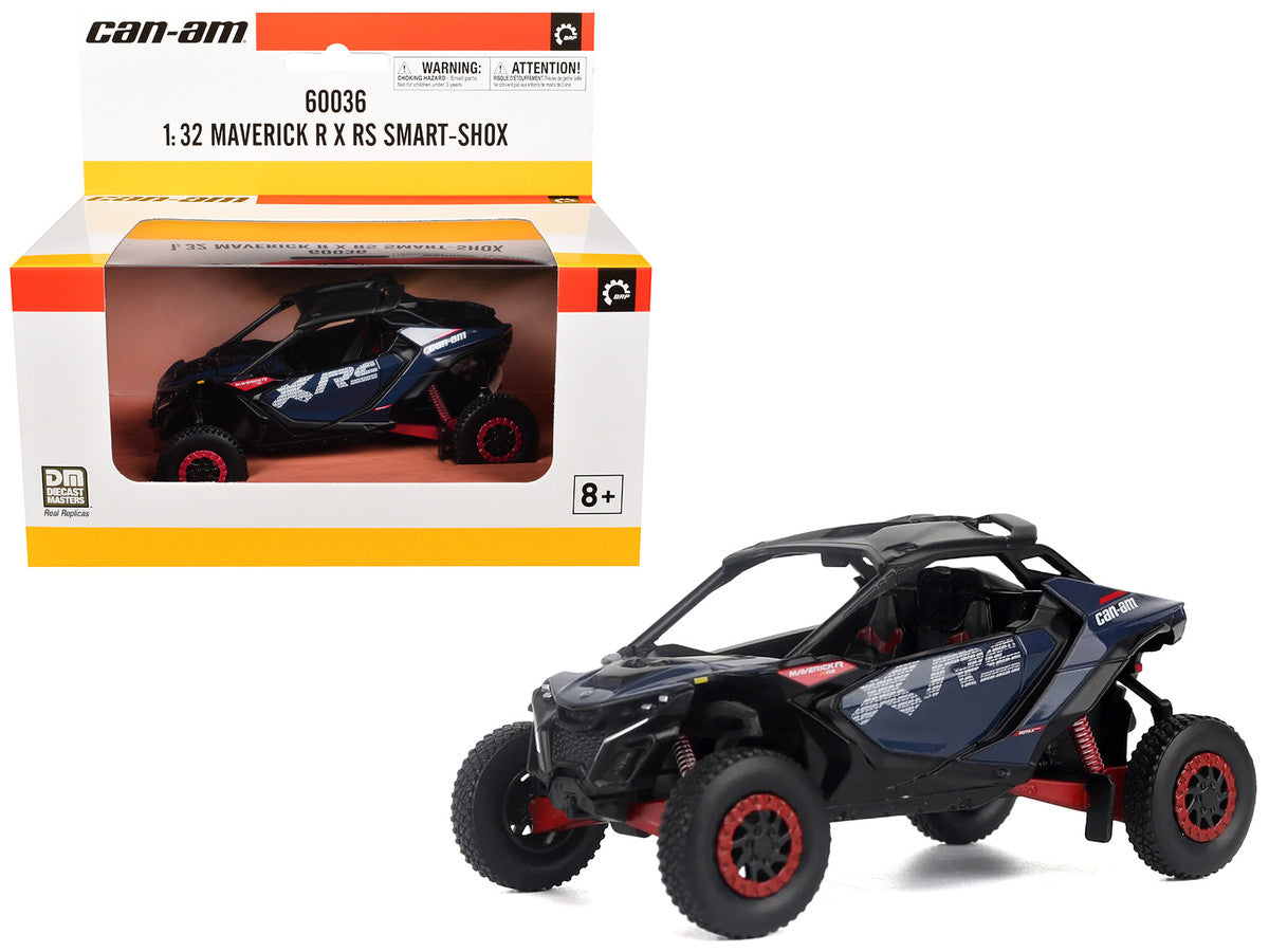 Can-Am Maverick R X RS with Smart-Shox Dark Blue and Red 1/32 Diecast Model by BRP Models LuxuryLifeWay Online Store