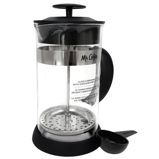 Mr. Coffee Cafe Oasis 32 Ounce Quart Glass Body French Press Coffee Maker LuxuryLifeWay Online Store