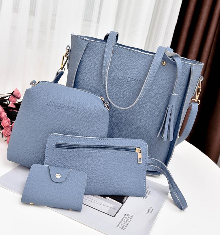 Women Bag Set Top-Handle Big Capacity Female Tassel Handbag Fashion Shoulder Bag Ladies PU Leather Crossbody Bag bolsas feminin