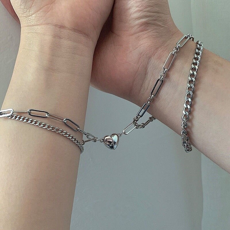 Halves Heart Magnetic Couple Bracelets