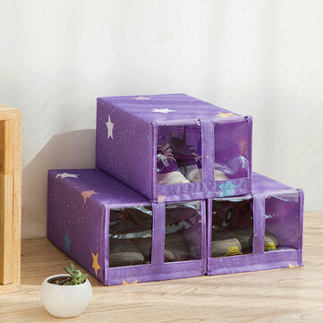 Oxford Fabric Shoe Storage Box Organizer Foldable Washable Dustproof Flip Parts Storage Box LuxuryLifeWay Online Store