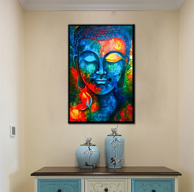 God Buddha Wall Art Canvas  Modern Buddha Canvas Art Paintings On The Wall Canvas Pictures Buddhism Posters Wall Decor PearlNestDecor.com