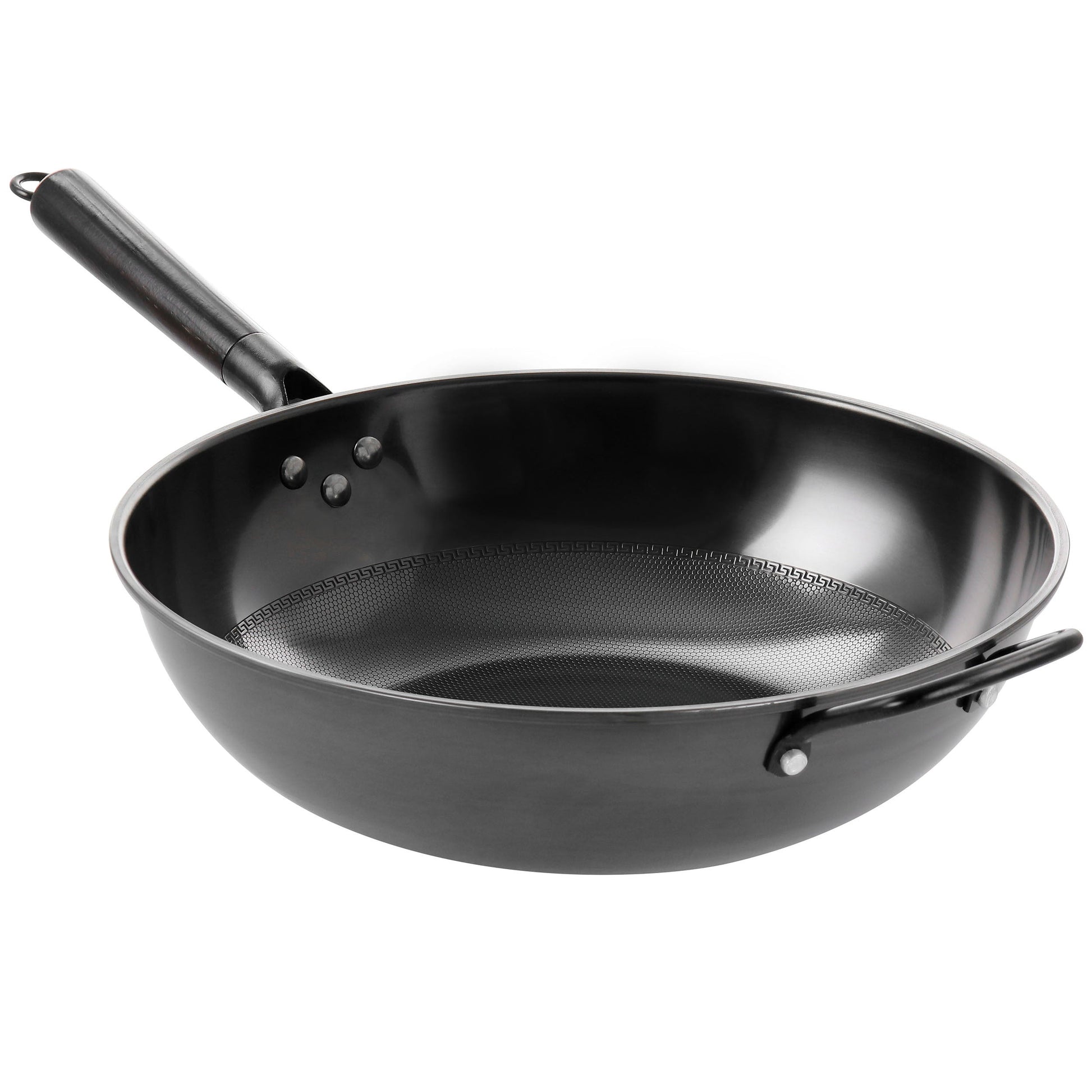 Gibson Home Debossed 13 Inch Heavy Gauge Carbon Steel Wok in Black LuxuryLifeWay Online Store