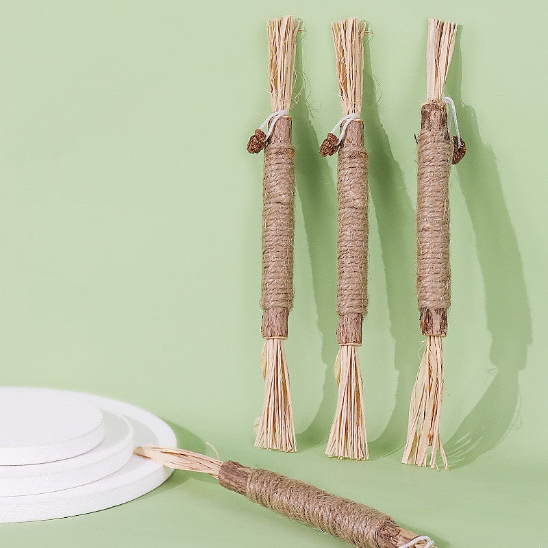 Wooden Polygonum Molar Stick Cat Toy Tooth Cleaning Kitten Bite-resistant Catnip Teasing Snacks Pets Fashion