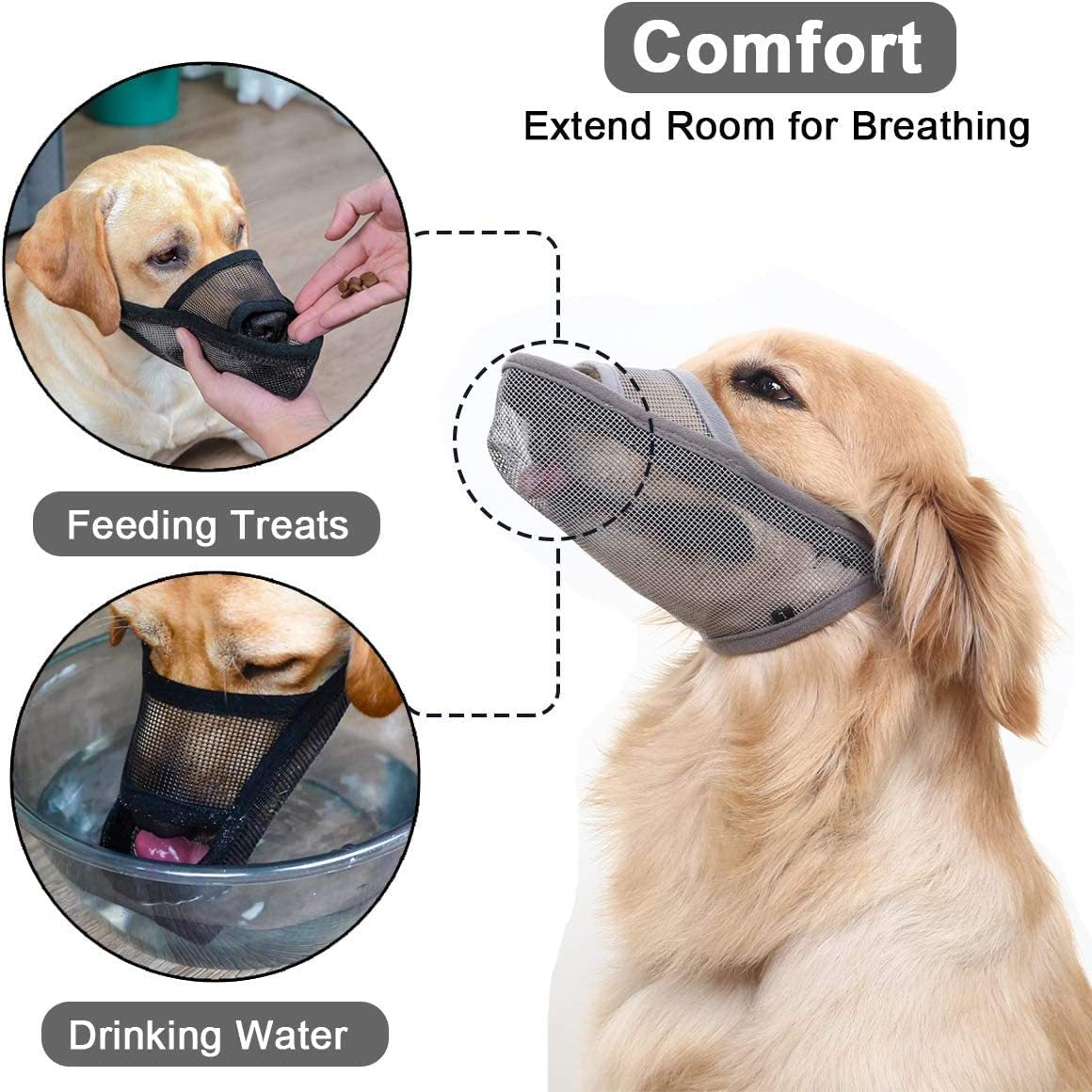 Breathable Mesh Muzzle For Dogs Anti-bite Anti-barking Anti-eating Anti-barking For Large Medium And Small Dogs Pets Fashion