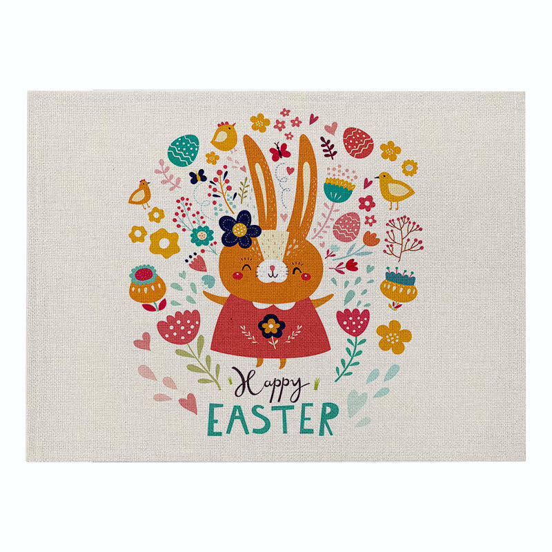 Home Cartoon Rabbit Kitchen Insulation Coaster Anti-scalding Cotton And Linen Western Placemat PearlNestDecor.com