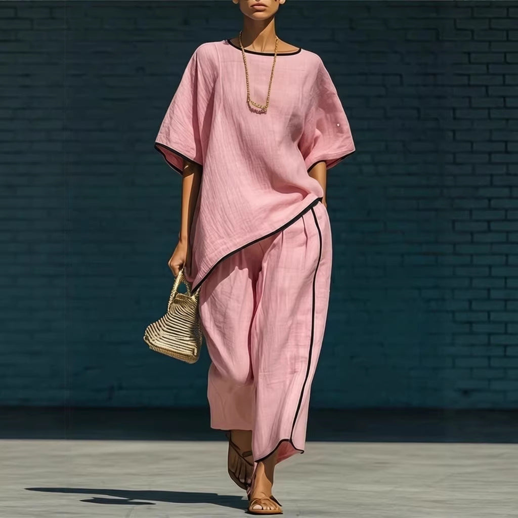 Casual Resort-Style Fashionable Loose Two-Piece Set For Women NorixaFashion.com