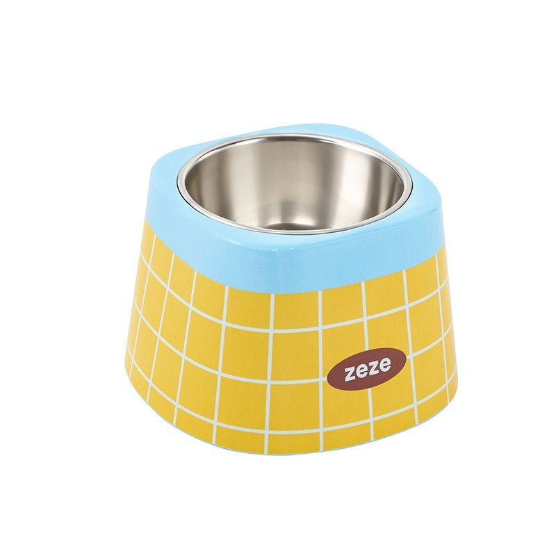 Stainless Steel Cat Water Bowl Drinking Basin Pet Neck Supporting Pets Fashion