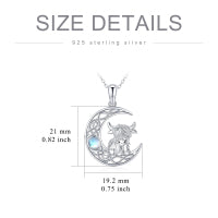 Sterling Silver Highland Cow Jewelry Necklace Gifts For Women Girls Animal Cow Lover LadyShow.Store