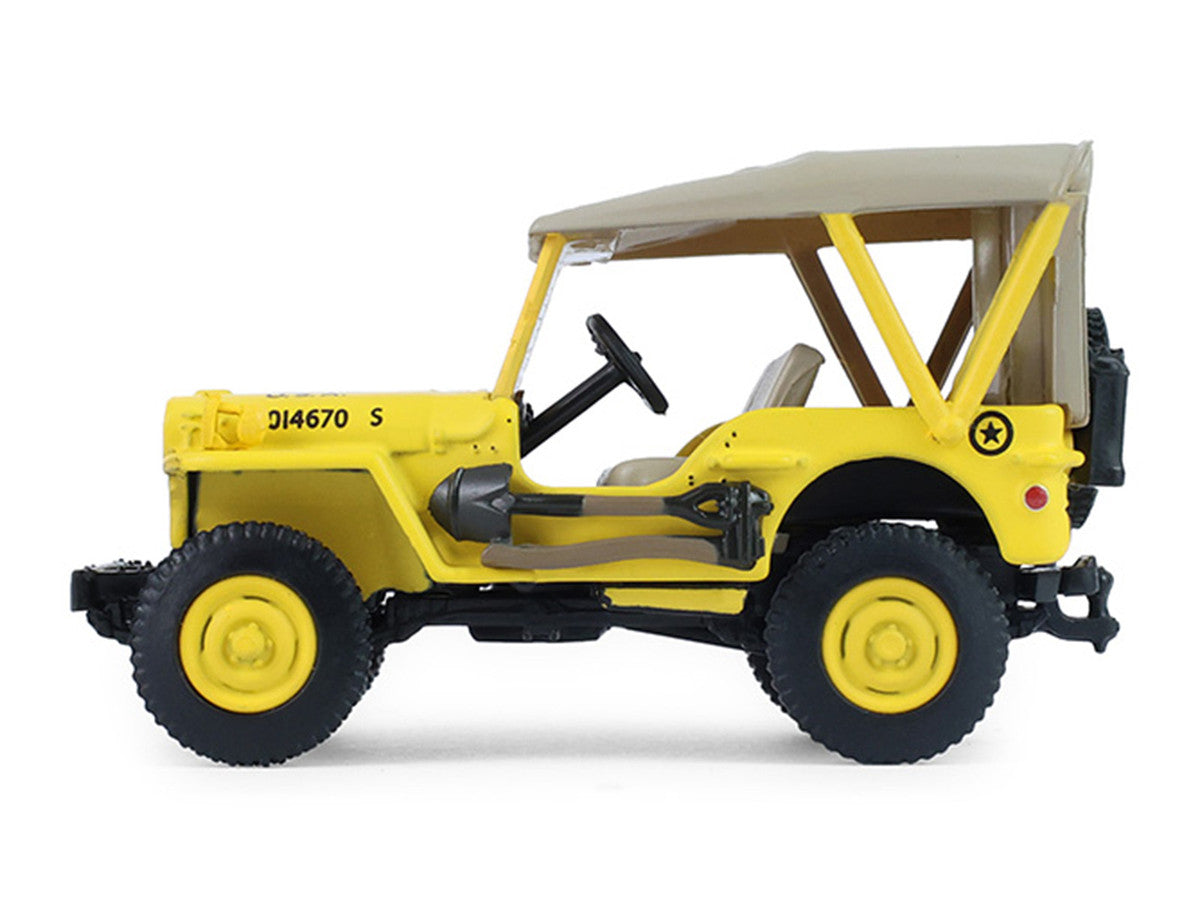 1942 Willys MB Jeep "Control Jeep - U.S. Army Air Forces" Yellow with Beige Top "Battalion 64" Series 6 1/64 Diecast Model Car by Greenlight LuxuryLifeWay Online Store