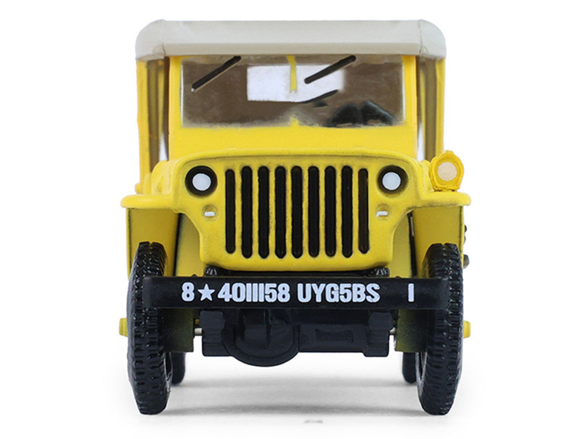 1942 Willys MB Jeep "Control Jeep - U.S. Army Air Forces" Yellow with Beige Top "Battalion 64" Series 6 1/64 Diecast Model Car by Greenlight LuxuryLifeWay Online Store