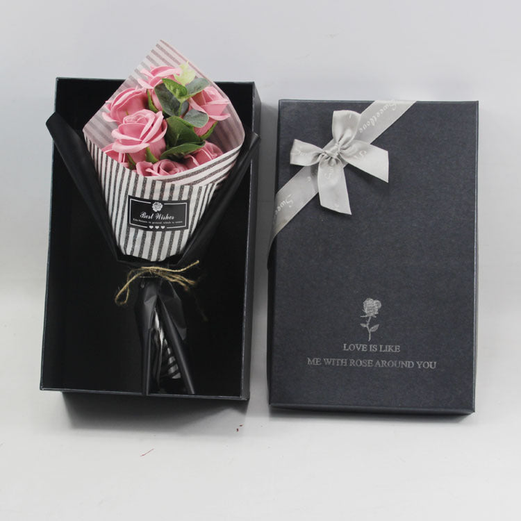Soap Flower Bear Gift Box Birthday Gift Mother's Day 7 Carnation Valentine's Day Gift Box LadyShow.Store