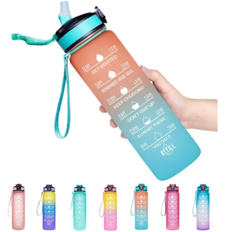 Gradient Color Sports Water Bottle LadyShow.Store