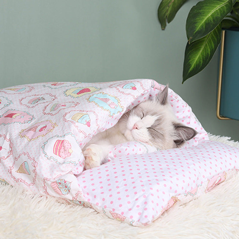Winter Warm Cat Closed Removable And Washable Quilt Pets Fashion