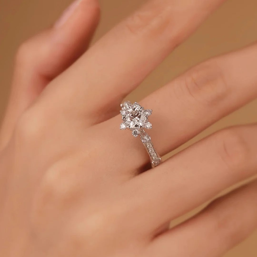 S925 Sterling Silver Moissanite Ring LadyShow.Store