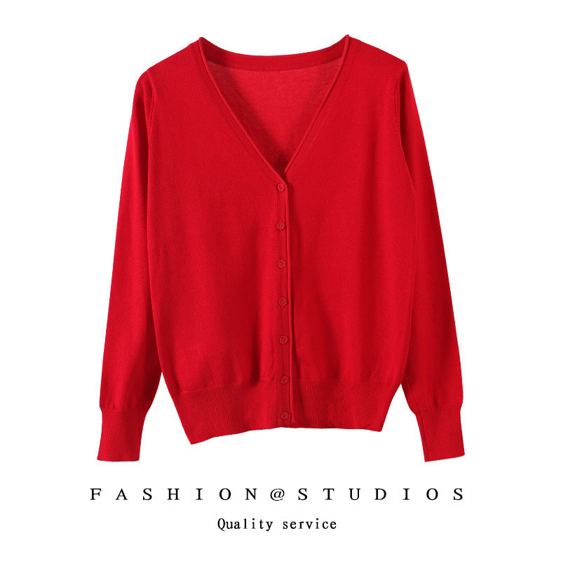 Women's Slim-fit SpringAutumn Plus-size Knitted Cardigan LadyShow.Store
