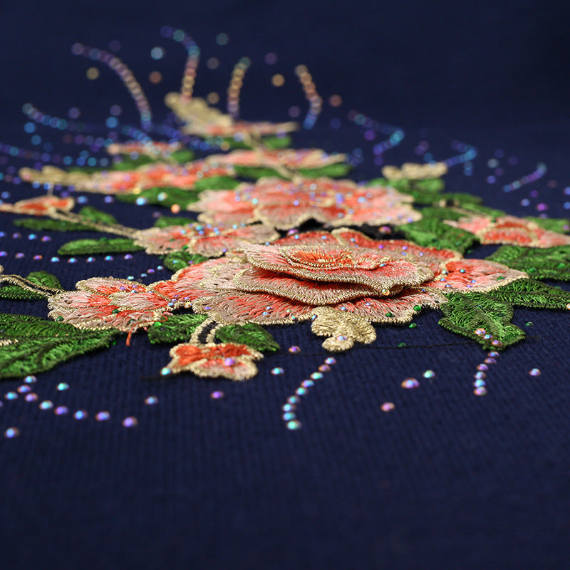 Embroidered Shawl with Sleeves - Women's Winter Wearable Blanket Cape - 3D Floral Print, Soft Viscose Blend LadyShow.Store