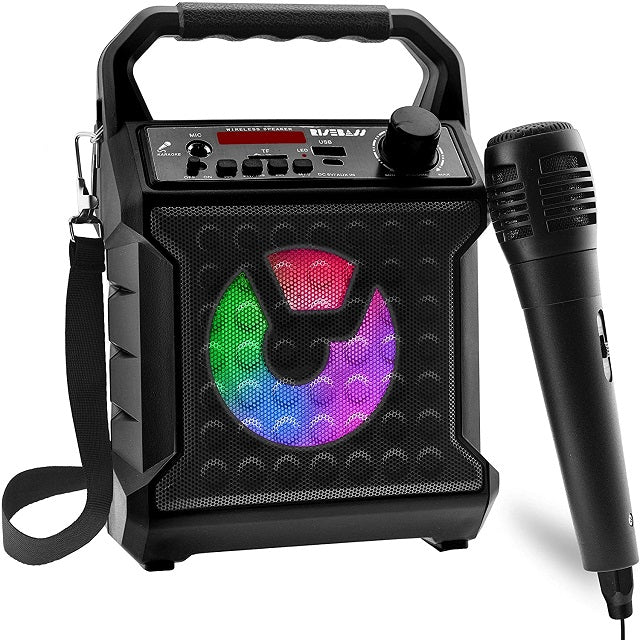 Risebass Portable Karaoke Machine with Microphone - Home Karaoke System with Party Lights for Kids and Adults - Rechargeable USB Speaker Set with FM Radio, SD/TF Card Support, and AUX-in LuxuryLifeWay Online Store