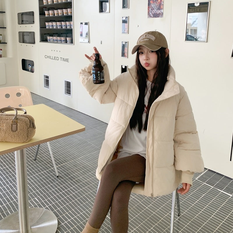 Loose Thick Small Coat Korean Style Fashion Student Cotton-padded Coat Best YouTube Store