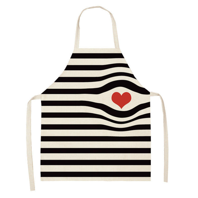 Letter Linen Apron Kitchen Stain-resistant Sleeveless Coverall PearlNestDecor.com