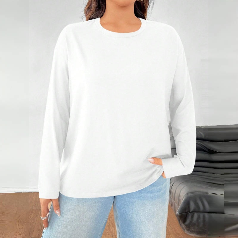 Women's Solid Color Loose Round Neck Top NorixaFashion.com
