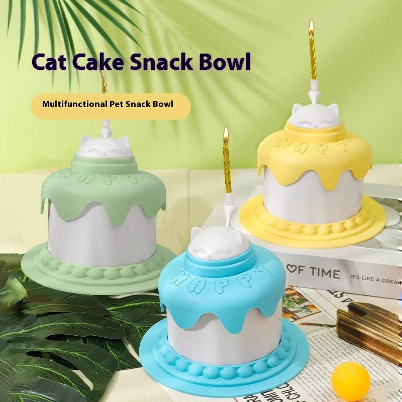Multifunctional Cake Shape Cat Toy Creative Pet Feeding Bowl Pets Fashion