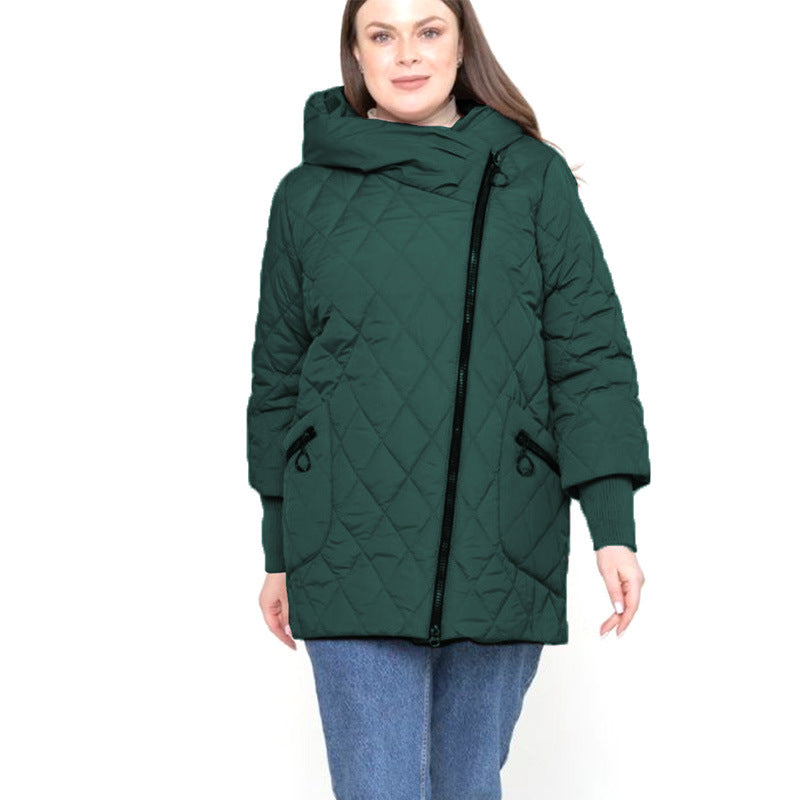 Women's Quilted Cotton Coat Mid-length Winter Clothing Coat Best YouTube Store