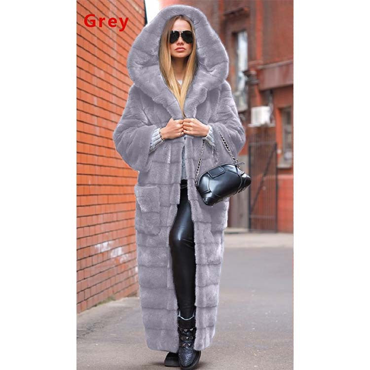 Fashionable Thickened Long Plush Women's Coat NorixaFashion.com